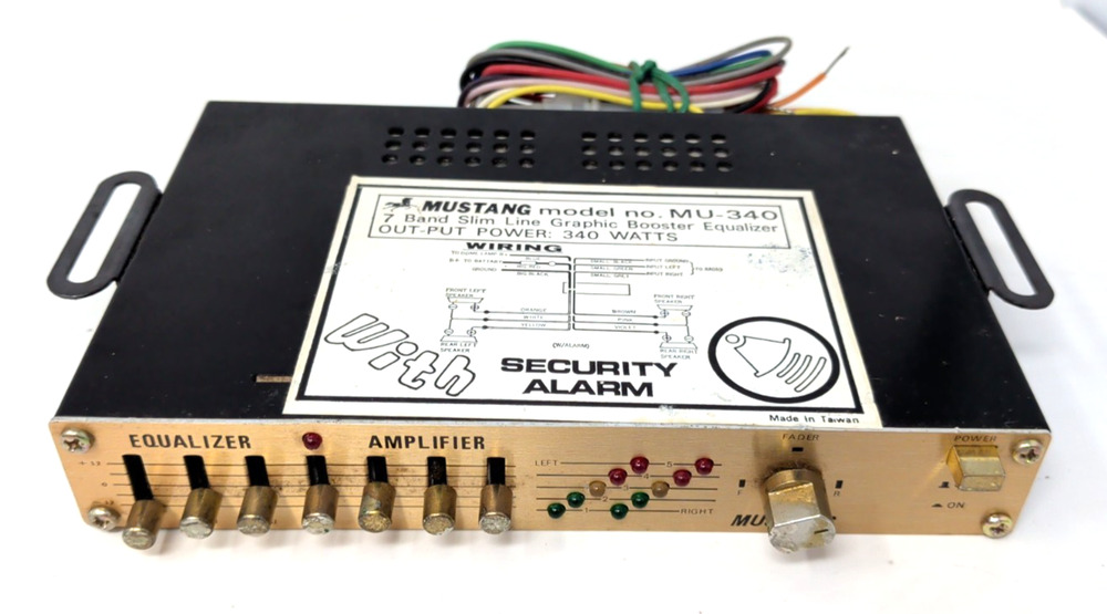 Mustang 7 Band Slim Line Graphic Booster Equalizer MU-340 340 w security alarm